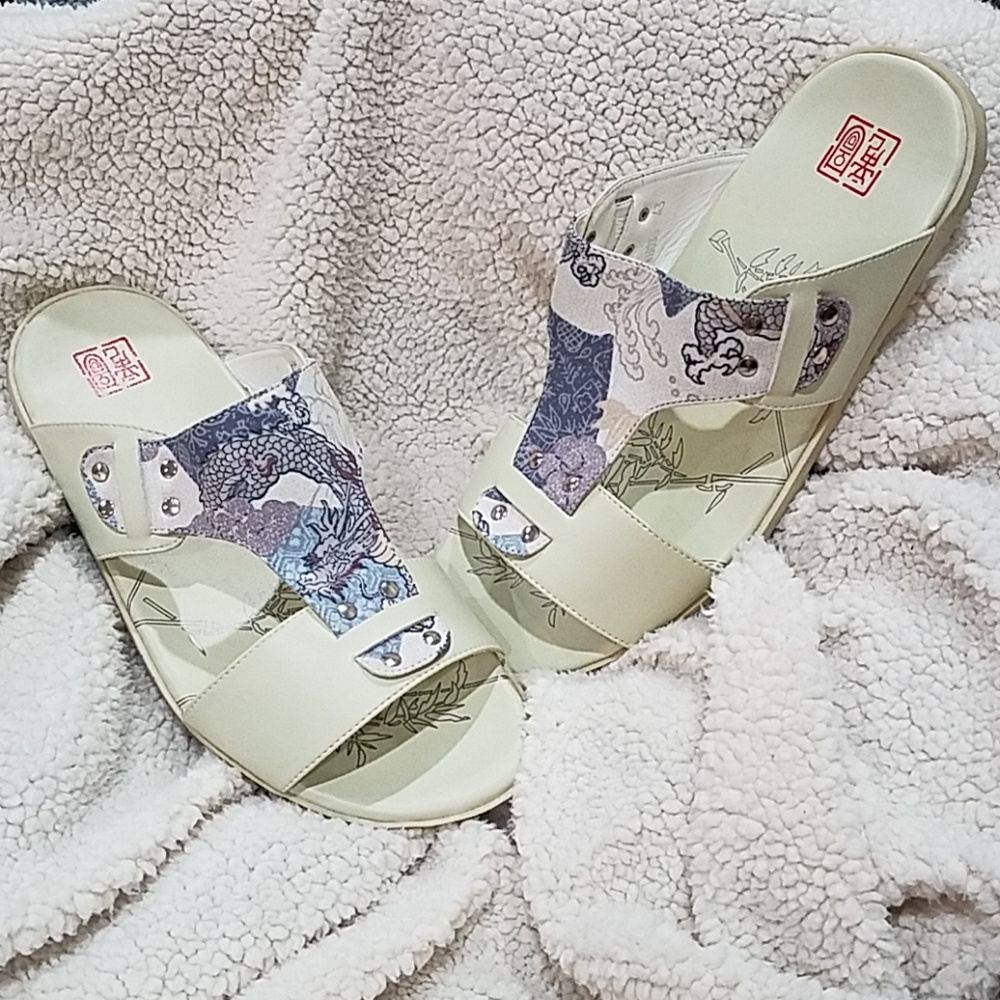 Ryu'z Asian Sandals Dragon fabric W11 M10 NEW